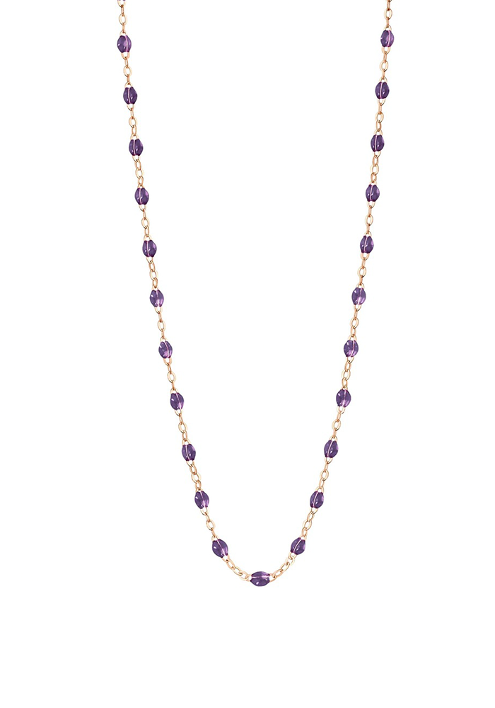 Collier Classique Gigi Or Rose Et Résines Violet 50 cm - Gigi Clozeau