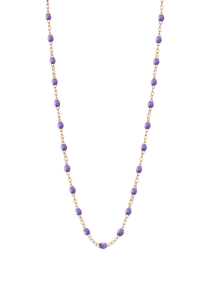 Collier Classique Gigi Or Rose Et Résines Mauve 50 cm - Gigi Clozeau