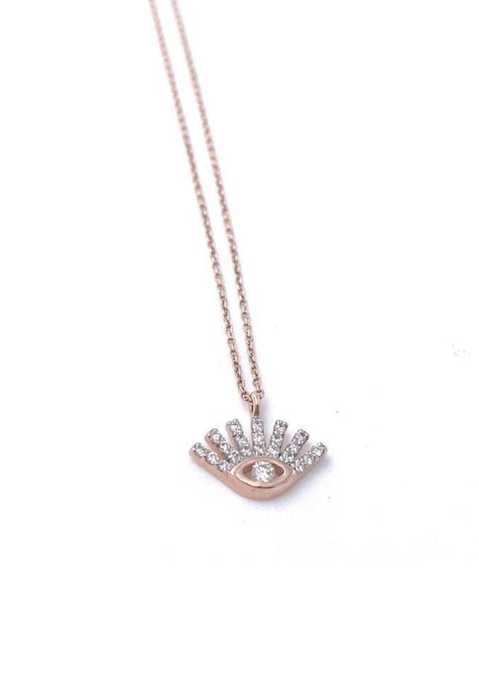Collier "Evil Eye Necklace" Tout En Diamant Blanc