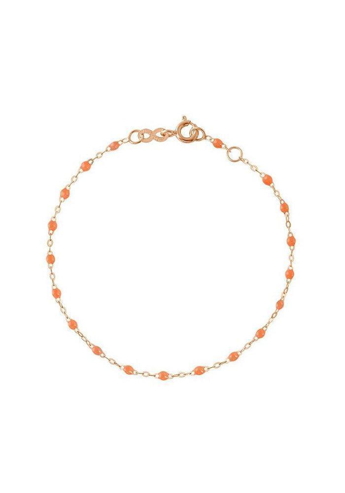 Bracelet Classique Gigi Or Rose Et Résines Orange Fluo 17cm