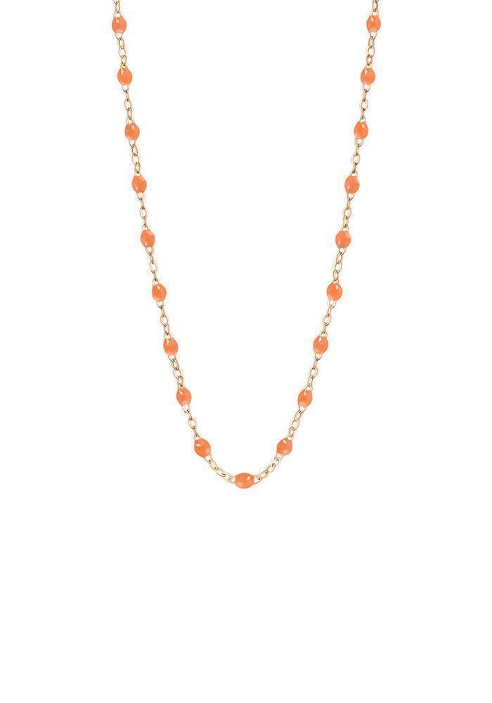 Collar Clásico Gigi Oro Rosa Y Resinas Naranja Neón 42cm