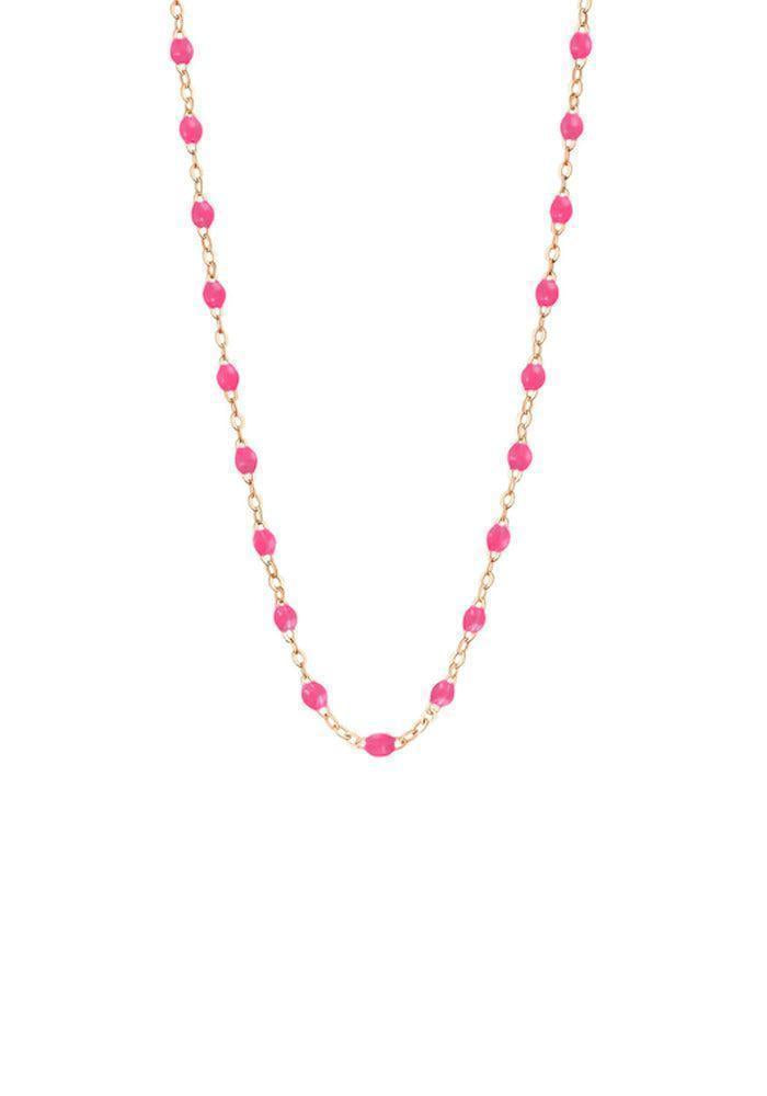 Collier Classique Gigi Or Rose Et Résines Rose Fluo 42cm - Gigi Clozeau