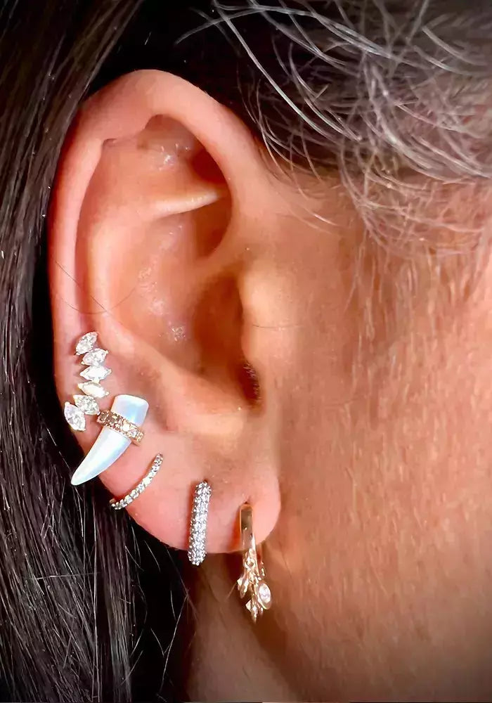 Boucle D’oreille Tiny Hoop Diamants Blancs - Kismet By Milka