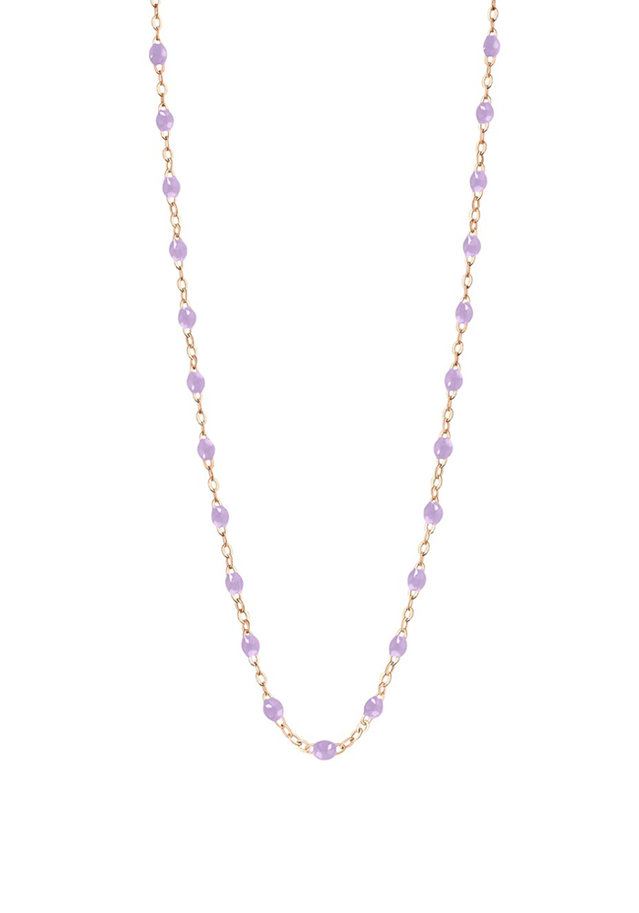 Collier Classique Gigi Or Rose Et Résines Parme 50 cm - Gigi Classique
