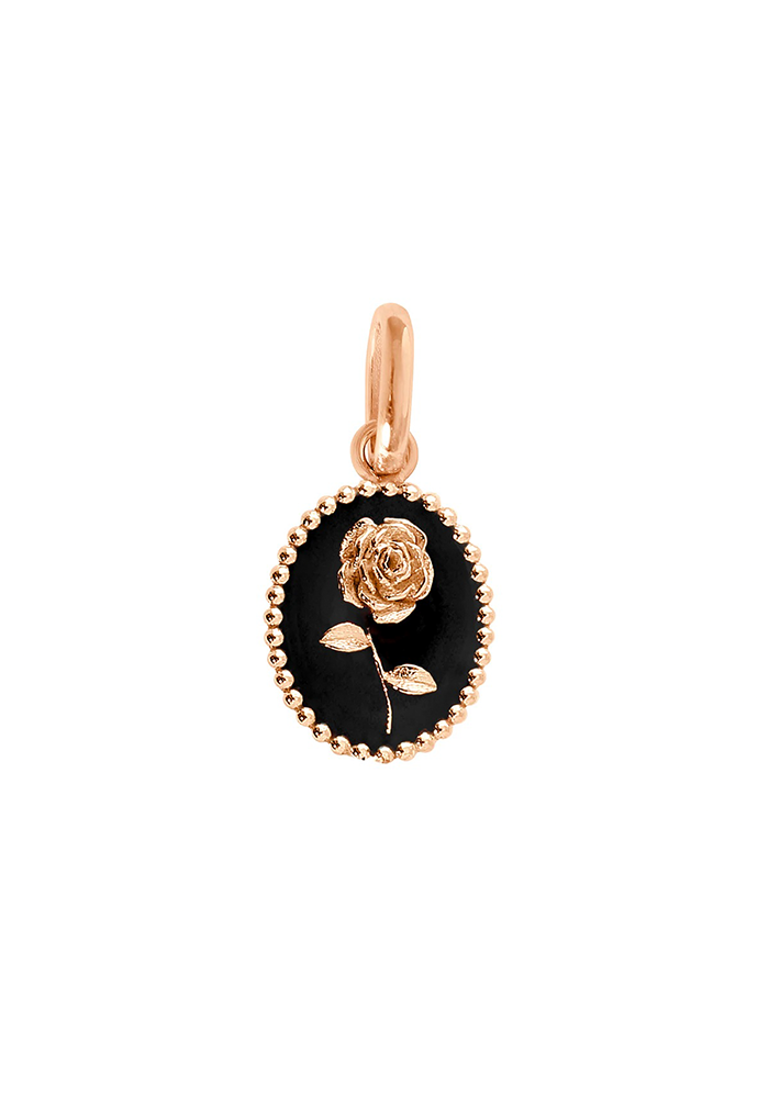 Pendentif Rose Résine Noir Or Rose - Gigi Clozeau