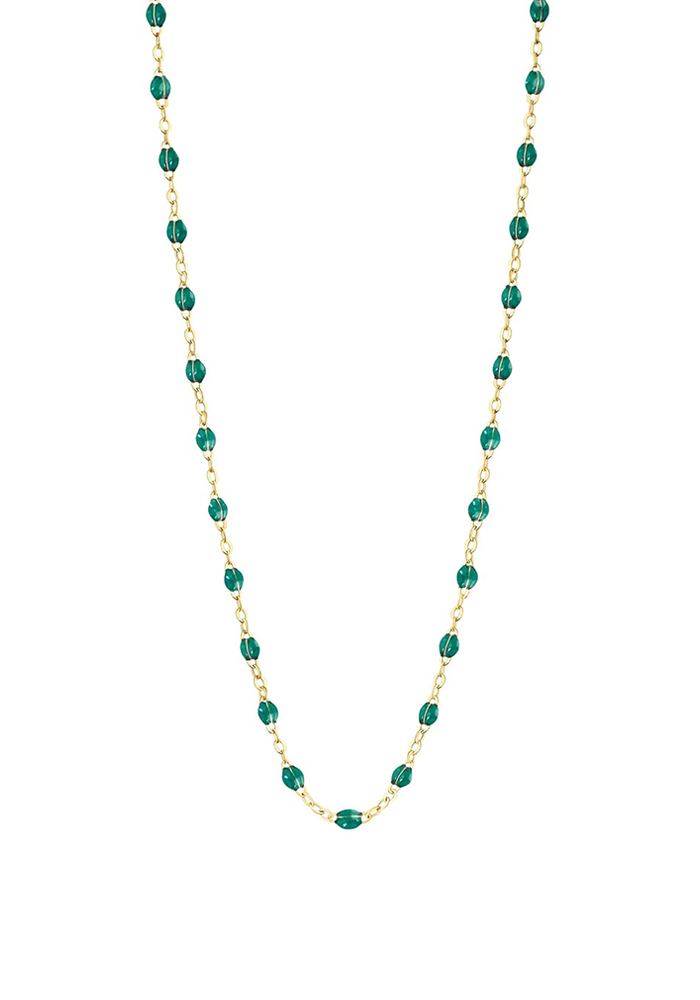 Collier Classique Gigi Or Jaune Et Résines Émeraudes 50 cm - Gigi Clozeau