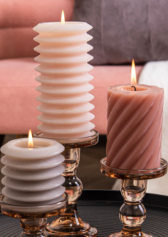 Bougie « Pillar Layered Circles »