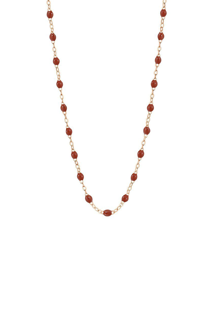 Collier Classique Gigi Or Rose Et Résines Rouille 42 cm - Gigi Clozeau