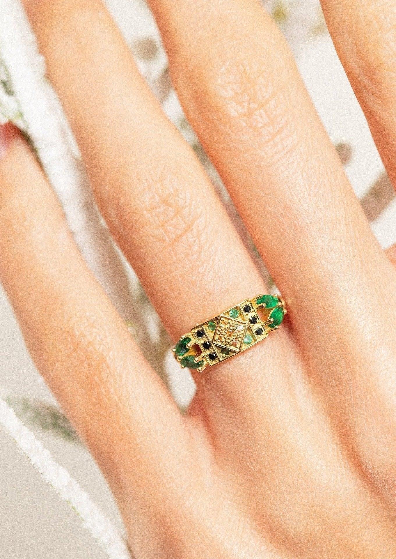 Bague Ava 2 Verte - Sophie D'Agon