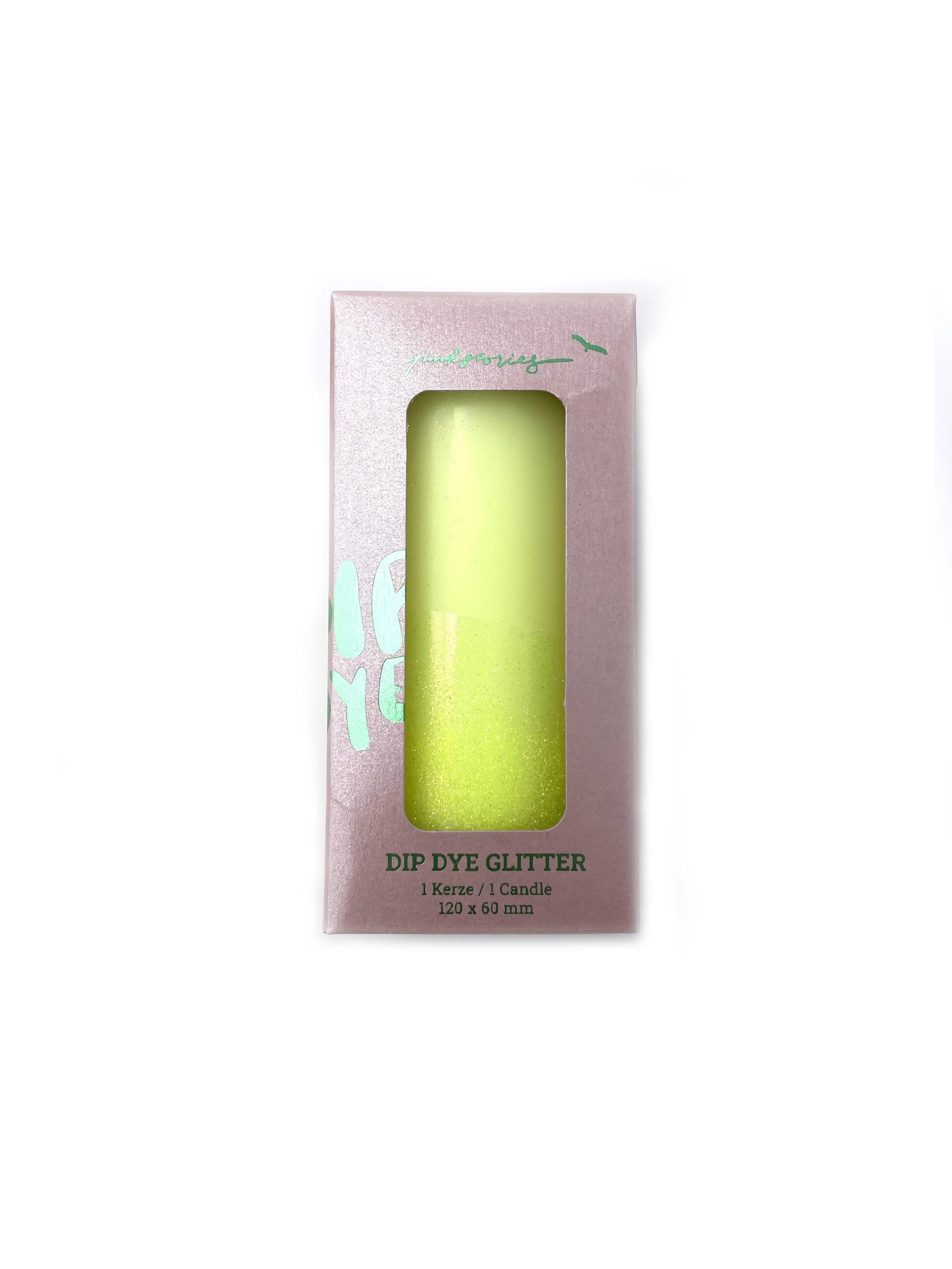 BOUGIE DIPDYE GLITTER YELLOW