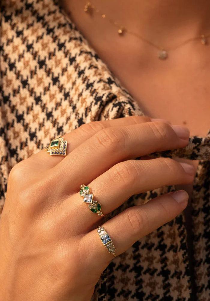 Bague Ginger 2 Bleue - Sophie D'Agon