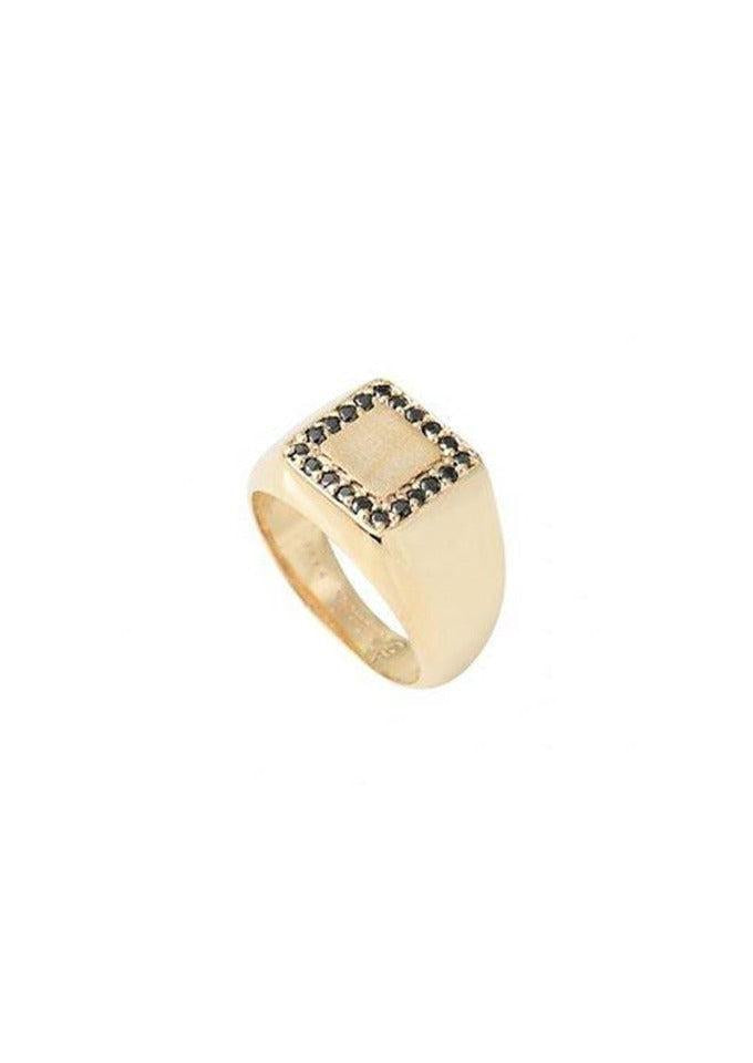Bague Chevalière "Polyrodos" Noir