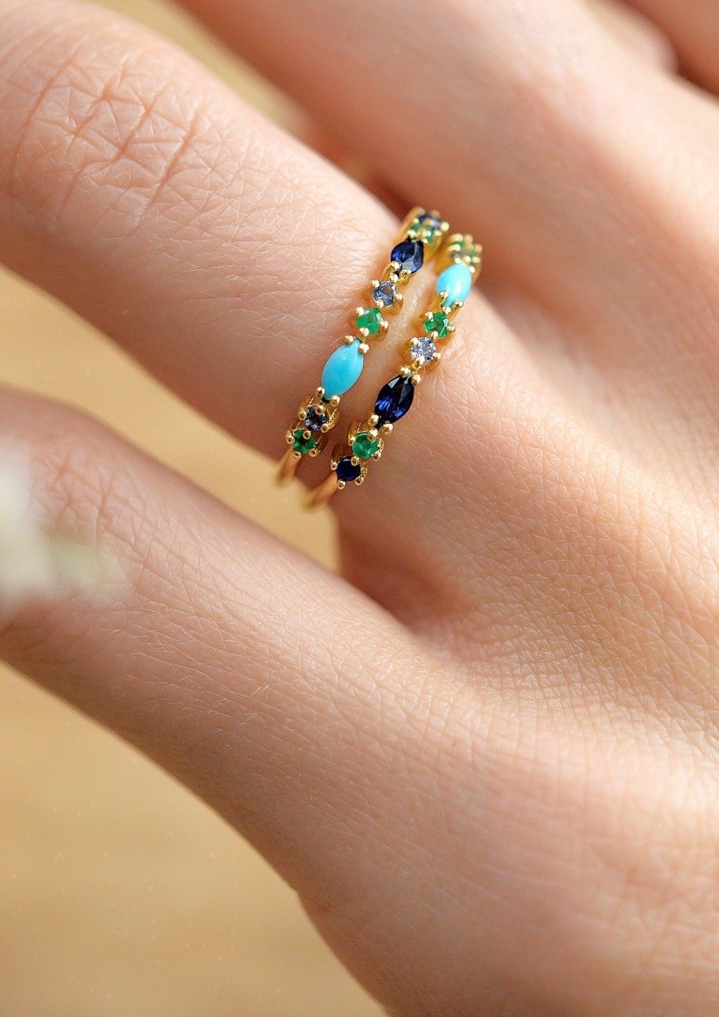 Bague Gaia 2 Bleue - Sophie D'Agon