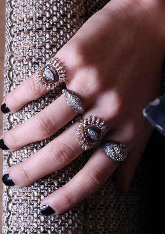 Bague Oeil "Regina" Diamant Blancs Petit Modèle