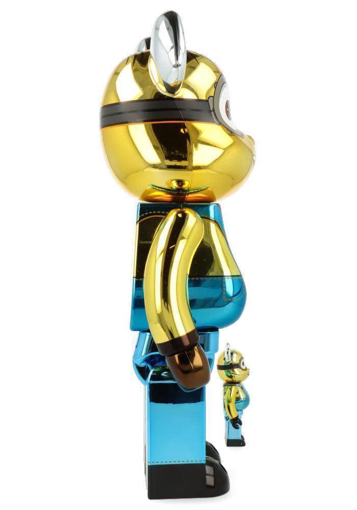 Set De 2 Bearbrick Minions Dave Chrome