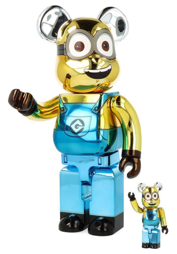 Set De 2 Bearbrick Minions Dave Chrome