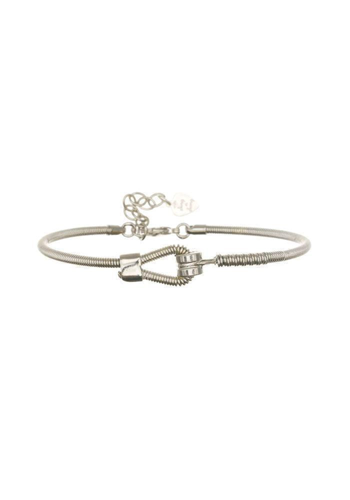 Bracelet Horizontale En Corde De Basse Argent