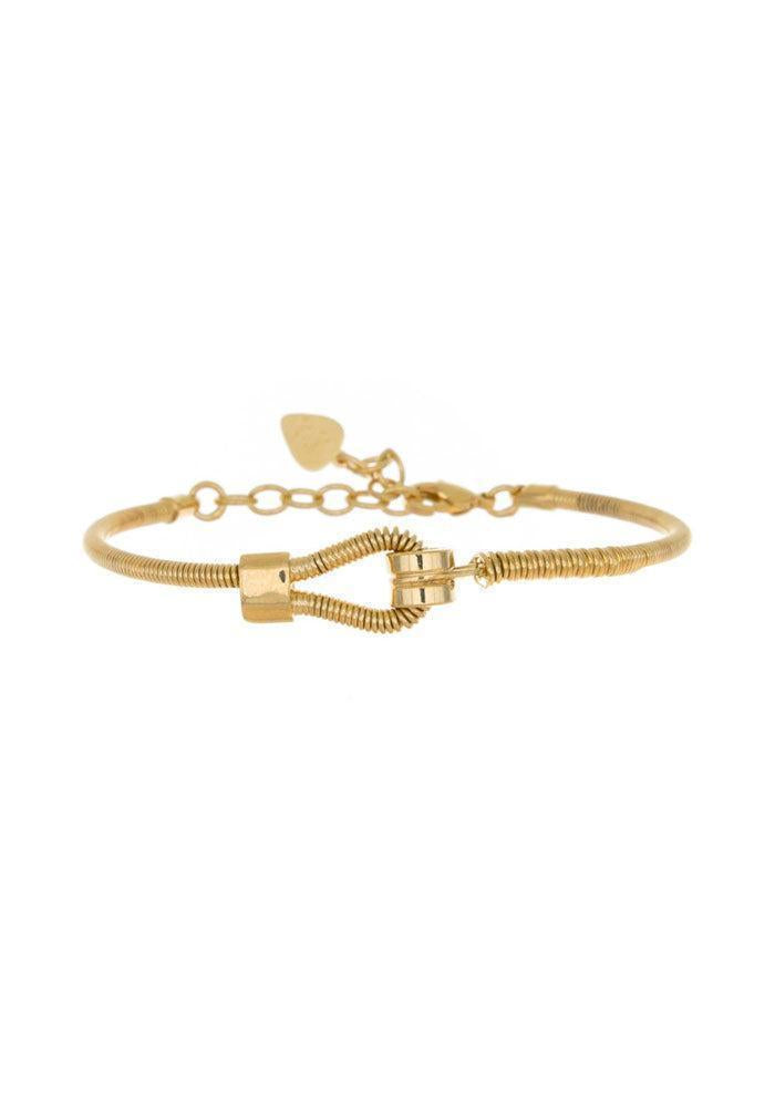 Bracelet Horizontale En Corde De Basse Plaqué Or