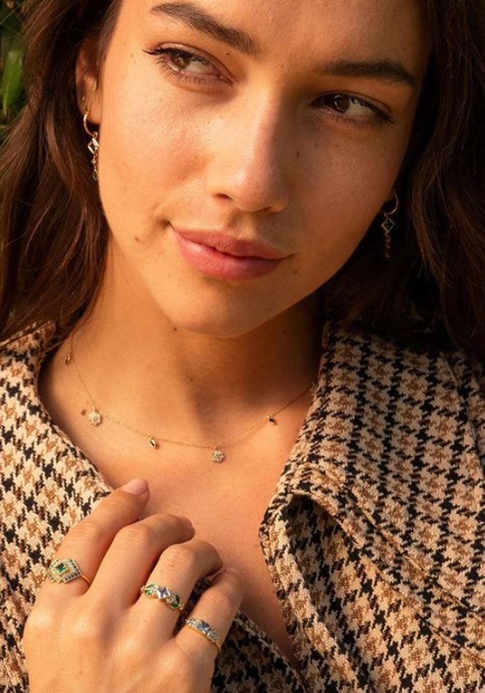 Collier Miniflower 1 Bleu Chocker - Sophie D'Agon
