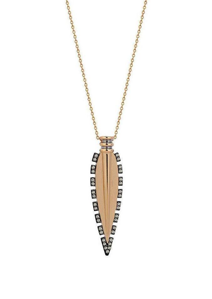 Collier Knurled-Edge Blade Diamants Champagne - Kismet by Milka