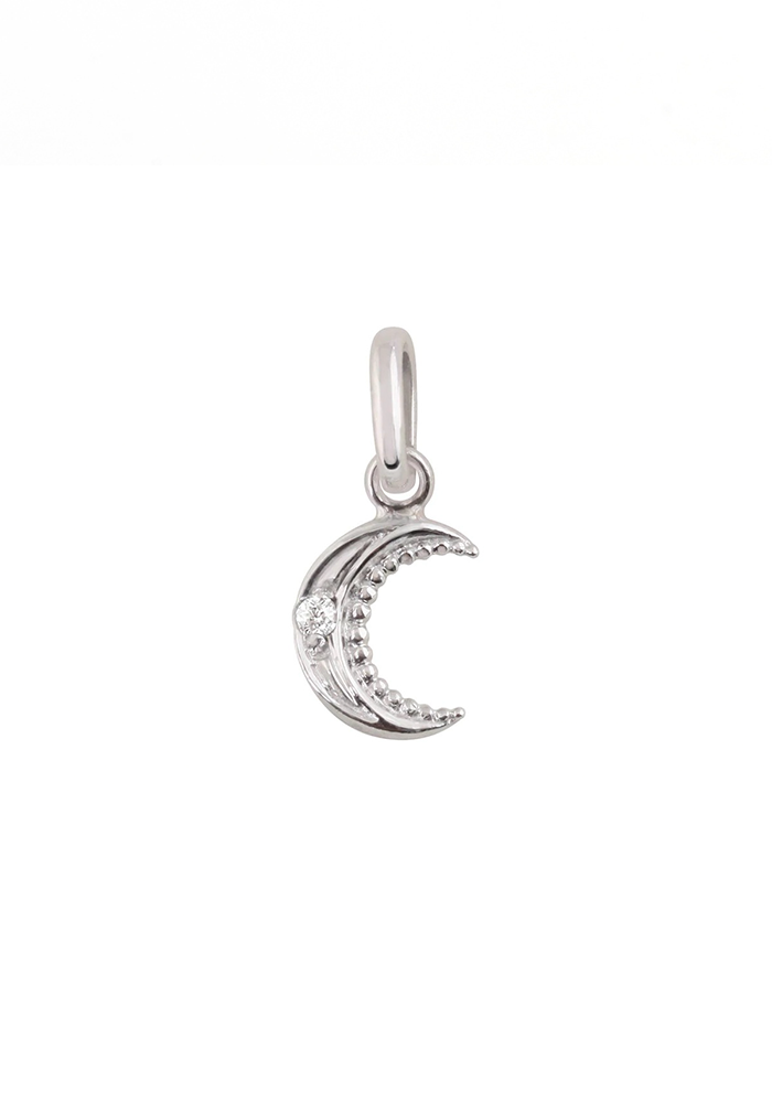 Pendentif Petite Lune Or Blanc & Diamants - Gigi Clozeau