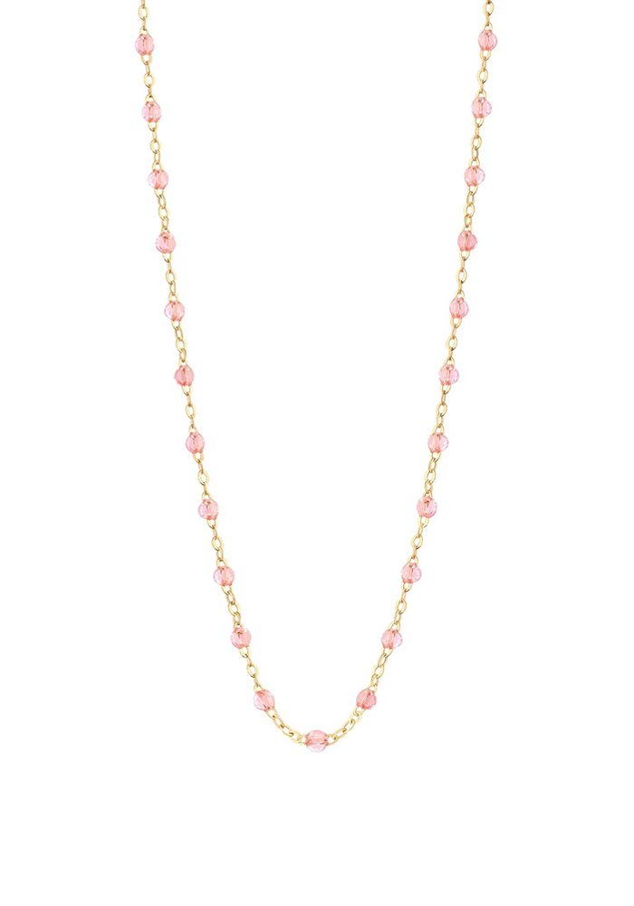 Collier Classique Gigi Or Jaune Et Résines Transparent Rose 50 cm - Gigi Clozeau