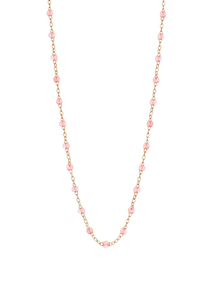 Classic Gigi Necklace Rose Gold and Pink Resin 50cm
