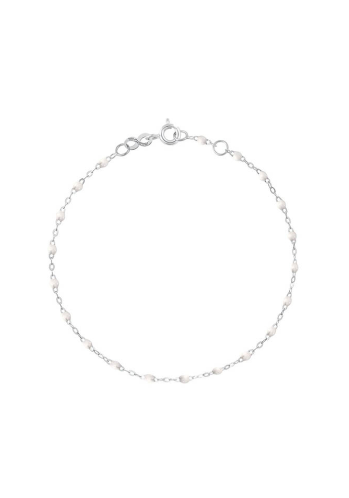Bracelet Classique Gigi Or Blanc Et Résines Blanc 17cm