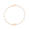 Pulsera Cruz Oro Rosa Y Resinas Brillo 17cm