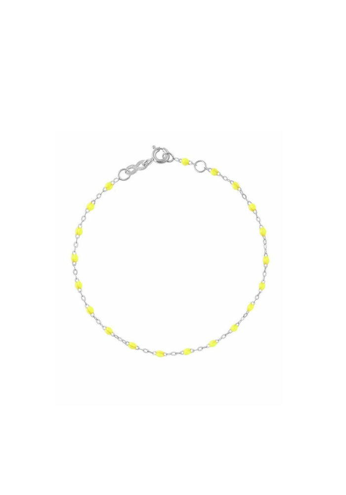 Bracelet Enfant Classique Gigi Or Blanc Et Résines Jaune 13cm