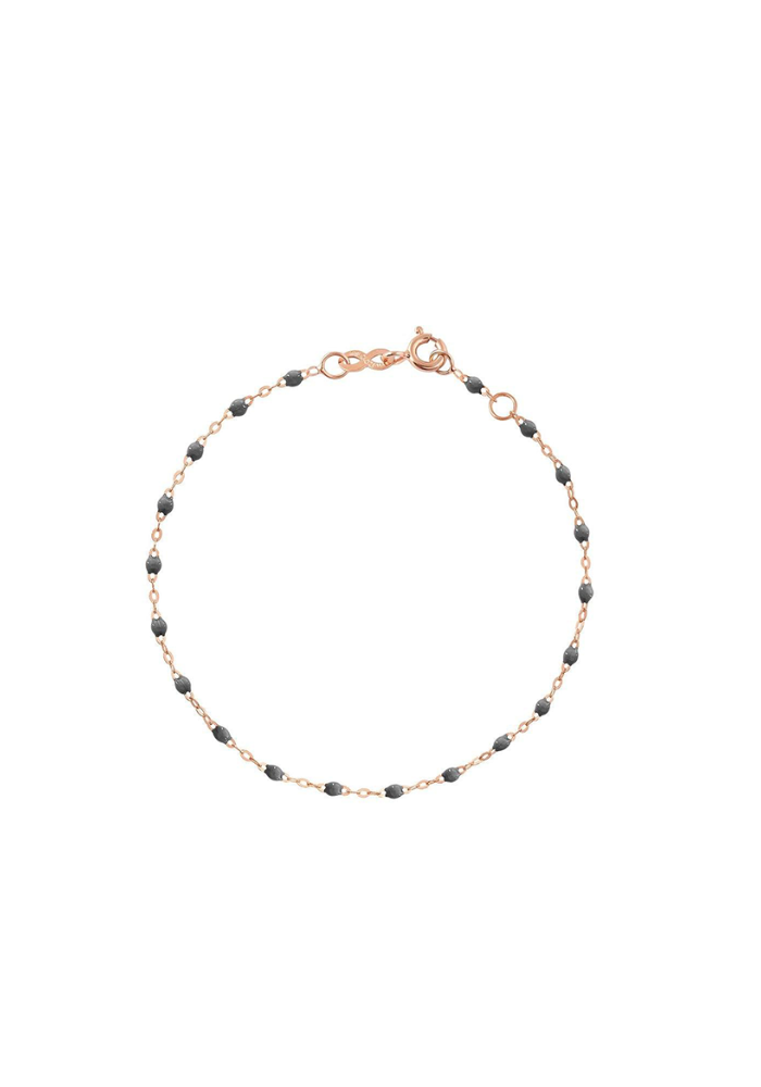 Bracelet Enfant Classique Gigi Or Rose Et Résines Gris Foncé 13cm