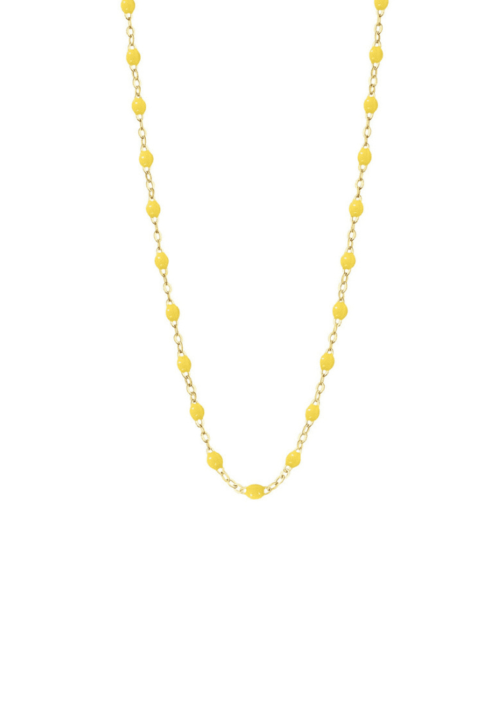 Collier Classique Gigi Or Jaune Et Résines Citron 42cm