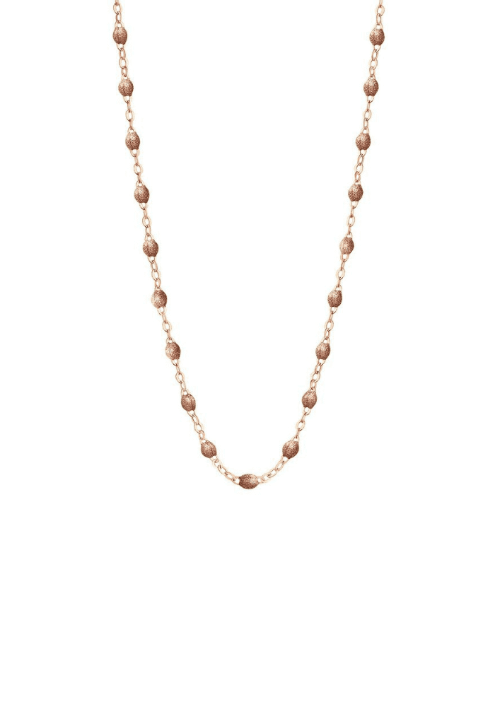 Collier Classique Gigi Or Rose Et Résines Cuivre 42cm