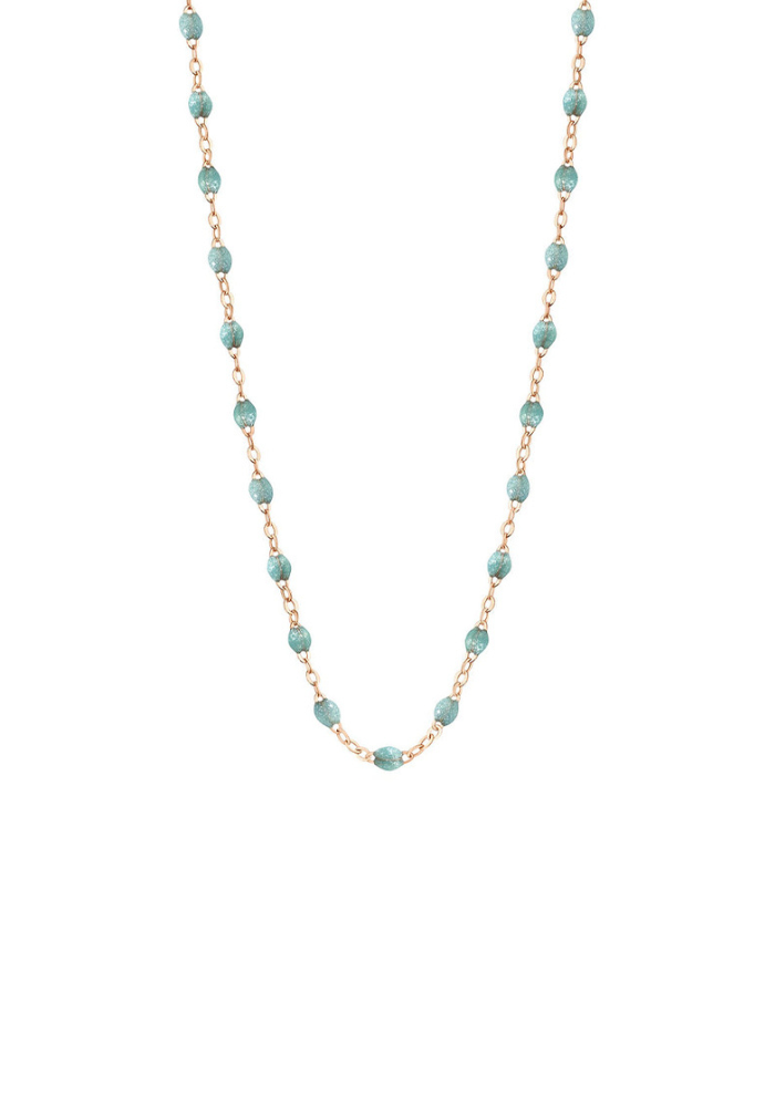 Collier Classique Gigi Or Rose Et Résines Glacier 42cm