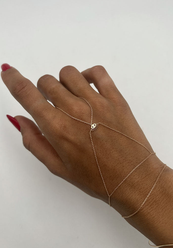 Bracelet Protect Me Oeil 14K Diamant Blanc - Kismet By Milka