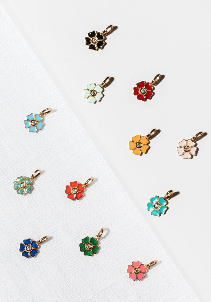 Pendentif Fleur Résine Mandarine Et Diamant - Gigi Clozeau