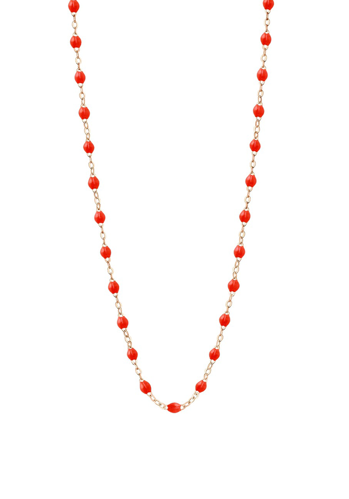 Collier Classique Gigi Or Rose Et Résines Corail 50 cm - Gigi Clozeau