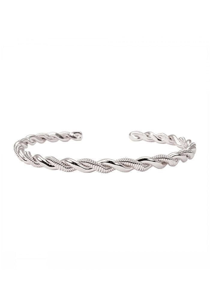 Jonc Ouvert Torsade Lisse Et Corde De Basse Argent - Sing A Song