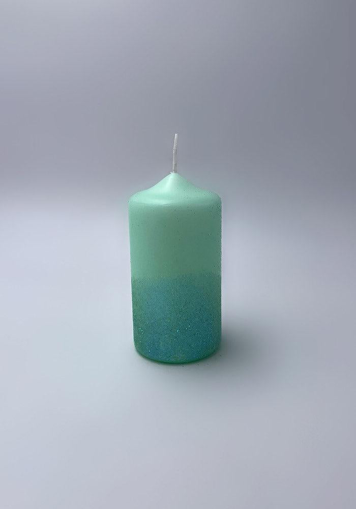BOUGIE DIP DYE GLITTER MINT