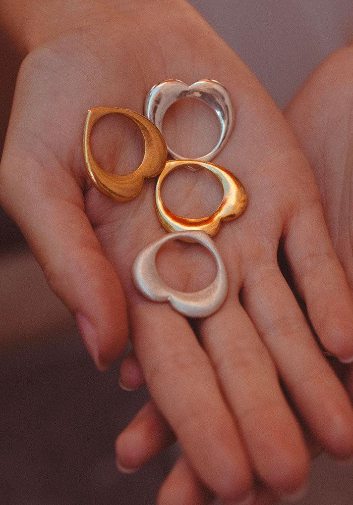 Bague Mon Coeur Doré Lisse