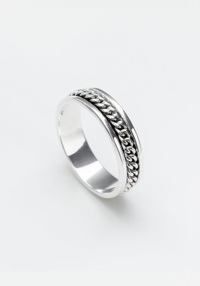 Bague Avec Chaine Au Centre Argent - Canyon