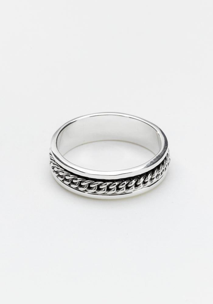 Bague Avec Chaine Au Centre Argent - Canyon