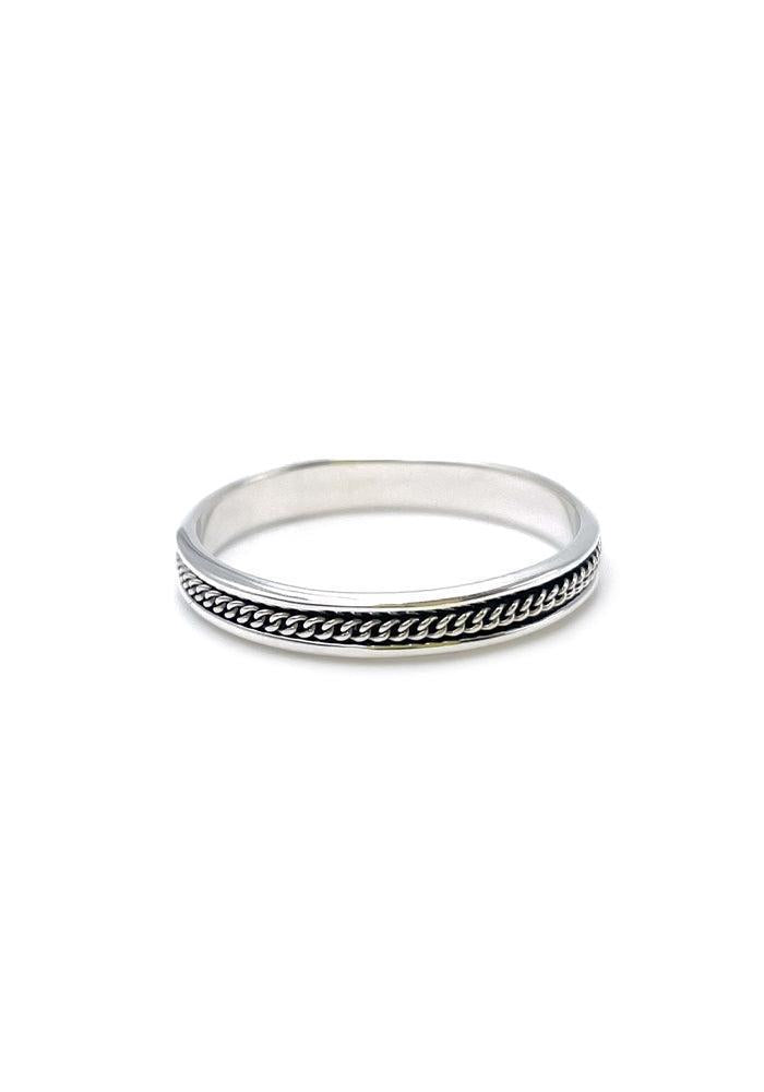 Bague Avec Chaine Au Centre Petit Modèle Argent - Canyon