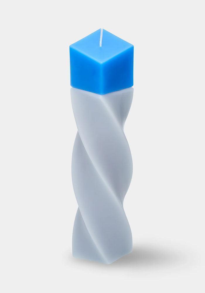Bougie Spins Tilt Torsadée Bleu - Candle Hand