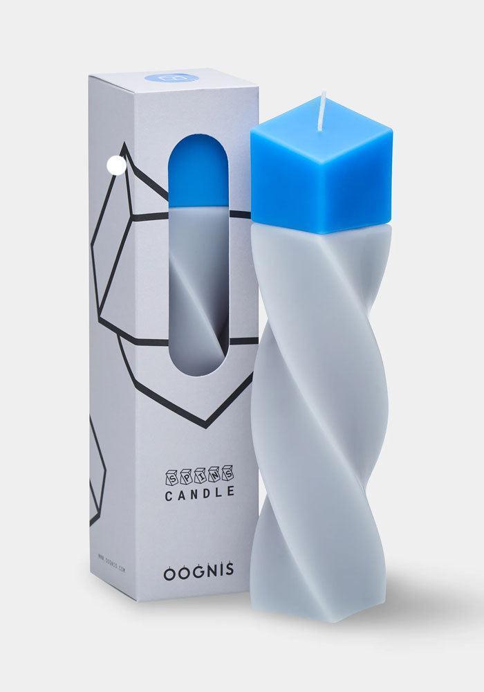 Bougie Spins Tilt Torsadée Bleu - Candle Hand