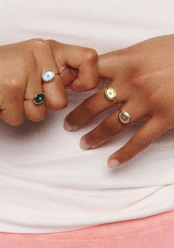 Bague Orso Onyx Vert - Pascale Monvoisin