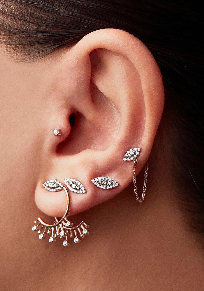 Boucles D'Oreille 10th Eye Eternal Diamants Champagnes - Kismet By Milka