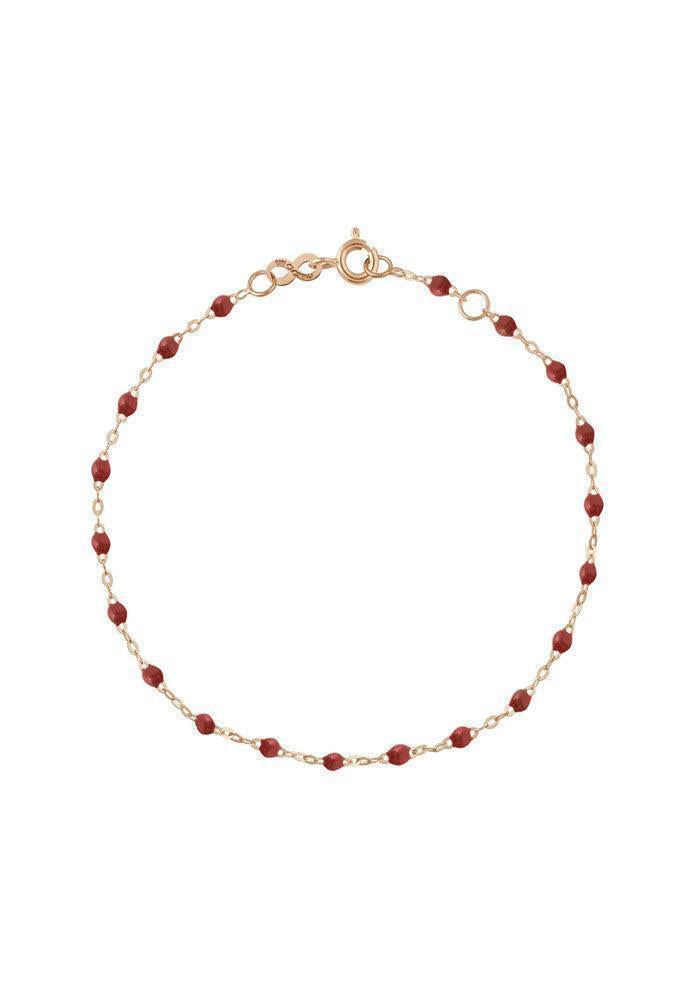 Pulsera Clásica Gigi Oro Rosa Y Resinas Burdeos 17cm
