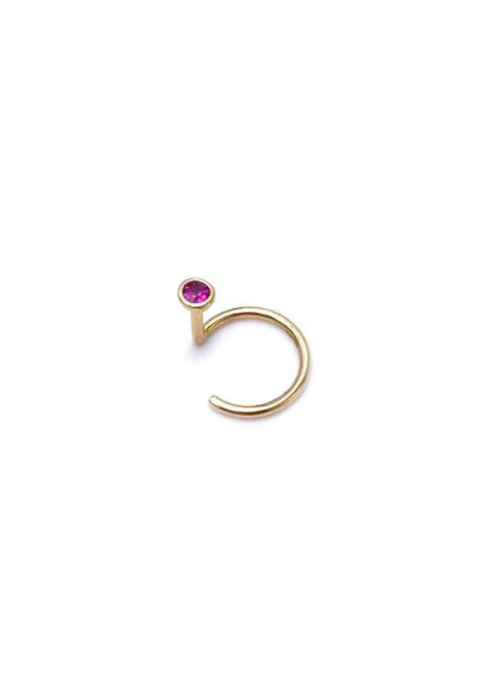 Boucle D'Oreille Tourbillon Arc Saphir Rose - And Paris