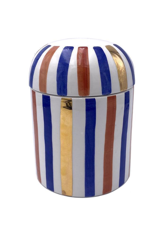 Bougie Mchatia Droite Grand Modèle Ourika Bleue Et Dorée - Chabi Chic